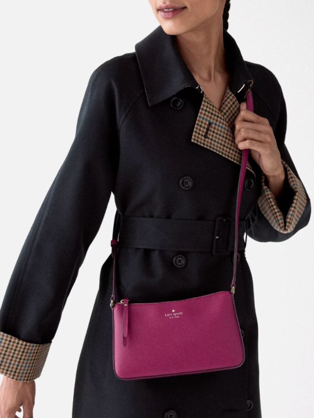 New Kate Spade Ginnie Crossbody Coated Canvas Dark Raspberry